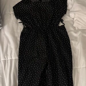 Zara Black and White Polka Dot Kids Jumpsuit